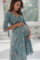 Těhotenské, kojící šaty Two Ways Midi Dress Eucalyptus