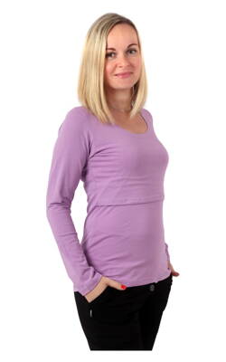 Kojící tričko Kateřina, dlouhý rukáv, levandulové (světle fialové)