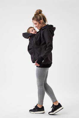 Těhotenská softshellová bunda Everest 6v1 na nošení dětí, Black