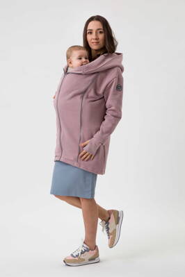 Těhotenský bavlněný kabát Kaya 4v1 na nošení dětí, Dirty Pink