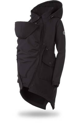 Těhotenská softshellová parka/ kabát 5v1 na nošení dětí, Black