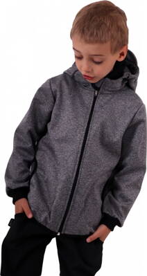 Dětská softshellová bunda, šedý melír 110
