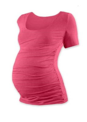 Těhotenské tričko Johanka, krátký rukáv, lososově ružové