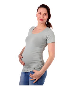 Těhotenské tričko Johanka, krátký rukáv, olivově zelené 