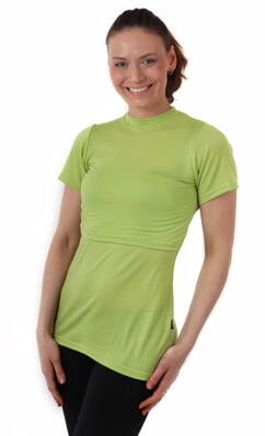 Merino vlněné kojicí tričko Meda, zelené