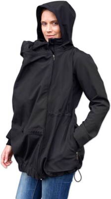 Softshellová těhotenská a nosící bunda Pavla 2, černá S/M