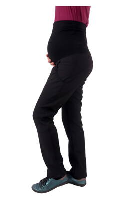 Zimní těhotenské softshellové kalhoty Sága, černé