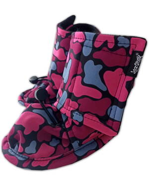 Softshellové zateplené botičky, růžový maskáč