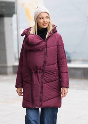 Zimní těhotenská a nosící bunda 3v1 Love&Carry, Sangria