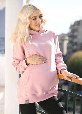 Teplá těhotenská a kojící mikina Molly, Pink