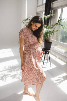 Těhotenské, kojící šaty Lovely Midi Dress Meadow SS