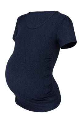 Těhotenské triko Joly KR, tm.modrý melír