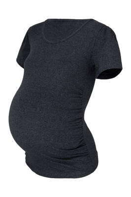 Těhotenské triko Joly KR, tm.sivý melír