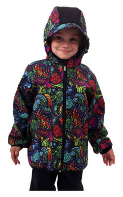 Dětská softshellová bunda, pestrobarevné ulity, Kolekce 2021