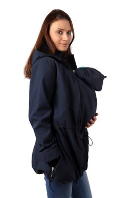 Softshellová těhotenská a nosící bunda Pavla 2, tmavě modrá