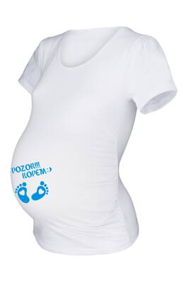 Vtipné těhotenské tričko kr.rukáv, bílé pkm