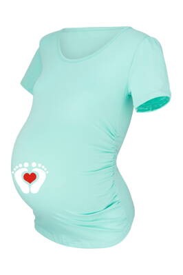 Vtipné těhotenské tričko kr.rukáv, mátové