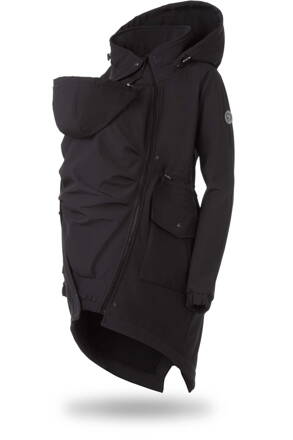 Těhotenská softshellová parka/ kabát 5v1 na nošení dětí, Black