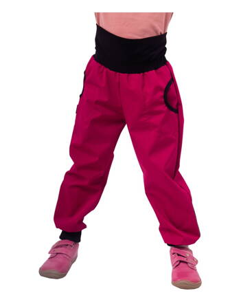 Jarní/letní dětské softshellové kalhoty, růžové