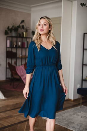 Těhotenské, kojící šaty Lovely Midi Dress Poseidon