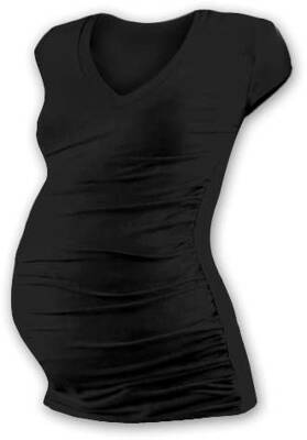 Těhotenské tričko Vanda, mini rukáv, černé