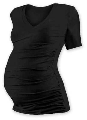 Těhotenské tričko Vanda, krátký rukáv, černé