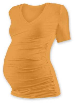 Těhotenské tričko Vanda, krátký rukáv, oranžové