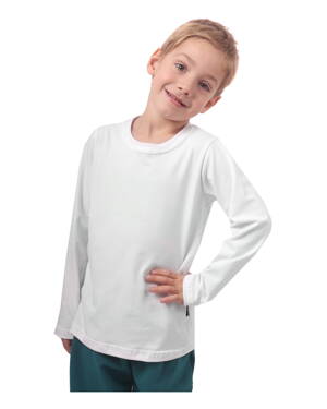 Bavlněné dětské tričko, dl.rukáv, bílé 