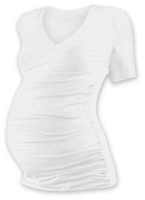 Těhotenské tričko Vanda, krátký rukáv, smetanové