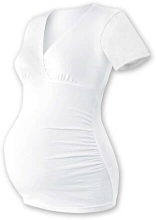 Těhotenská tunika Barbora, krátký rukáv, bílá