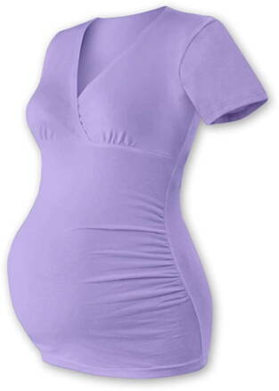 Těhotenská tunika Barbora, krátký rukáv, fialová levandulová