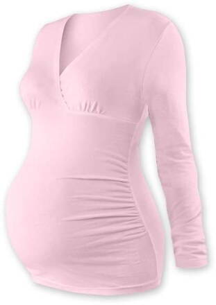 Těhotenská tunika Barbora, dlouhý rukáv, světle růžová
