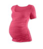 Těhotenské tričko Johanka, krátký rukáv, lososově růžové