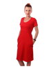 Kojící šaty s kapsami Tea, kr.rukáv, červené