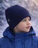 Dětská zimní čepice s fleecem, tmavě modrá