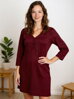 Kojící noční košile rozepínací, Cecilie 3/4 rukáv, bordo