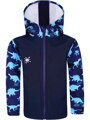 Chlapčenská softshellová bunda Dinosaurus na modrej