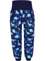 Chlapecké softshellové kalhoty s fleecem, Dinosauři na modré