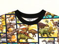 Chlapčenské tričko s dlhým rukávom Komiksy s dinosaurami (žlté)