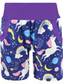 Dievčenské šortky Jednorožci - fialove (s gumou v páse)