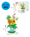 Woma Stavebnica veľká kytica lúčnych kvetov vo váze (962 dielikov)