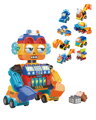 Stavebnica robot s bagrom a vozidlami, 88 dielikov, pre deti od 3 rokov