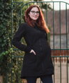 Softshellová nosící bunda Andrea s těhotenskou vsadkou, černá