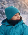 Dětská zimní čepice s fleecem, tyrkysová