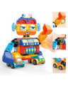 Stavebnica robot s bagrom a vozidlami, 88 dielikov, pre deti od 3 rokov