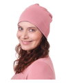 Dámská čepice bavlněná, oboustranná, černá + starorůžová