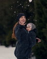 Nosící svetr přední nošení Elsa, černý melír