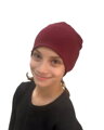 Jožánek Dámska čiapka, bavlnená, obojstranná, čierna + vínová
