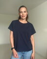 Tričko na dojčenie so zipsom Kira, oversized – tmavomodré S/M