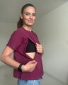 Tričko na dojčenie so zipsom Kira, oversized – cyklámenové S/M